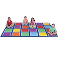 ELIZABETH RICHARDS COLOUR SQUARES PLACEMENT RUG 24 SQUARES 3M X 2M DARK BLUE