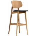DURAFURN BAN BARSTOOL BLACK DOLARO VINYL SEAT TROJAN OAK FRAME