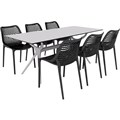 SIESTA AIR TABLE 180 AND AIR CHAIR 6 SEAT PACKAGE BLACK