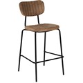 DURAFURN TIRAMISU BARSTOOL BLACK FRAME MOCHA FABRIC
