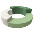 FINESEAT ARC COLLECTION FABRIC LOUNGE 3 PIECE SET DARK GREENLIGHT GREENWHITE
