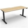 RAPIDLINE BOOST PLUS HEIGHT ADJUSTABLE SINGLE SIDED WORKSTATION 1800 X 750MM NATURAL OAK TOP  BLACK FRAME