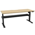 RAPIDLINE BOOST LIGHT SINGLE SIDED WORKSTATION WITH CABLE TRAY 1500MM NATURAL OAK TOP  BLACK FRAME