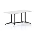 RAPIDLINE TYPHOON MEETING AND BOARDROOM TABLE RECTANGLE 1500 X 750MM NATURAL WHITE TOP AND BLACK PC ALL OVER FRAME