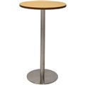 RAPIDLINE DRY BAR TABLE 600 X 1050MM BEECH COLOURED TABLE TOP  STAINLESS STEEL BASE