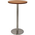 RAPIDLINE DRY BAR TABLE 600 X 1050MM CHERRY COLOURED TABLE TOP  STAINLESS STEEL BASE