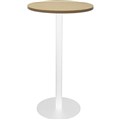RAPIDLINE DRY BAR TABLE 600 X 1050MM NATURAL OAK TABLE TOP  WHITE POWDER COAT BASE