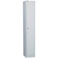 GO STEEL LOCKER 1 DOOR 305 X 455 X 1830MM SILVER GREY