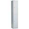 GO STEEL LOCKER 2 DOOR 380 X 455 X 1830MM SILVER GREY