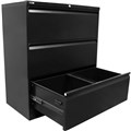 GO LATERAL FILING CABINET 3 DRAWER HEAVY DUTY 1016 X 900 X 473MM BLACK