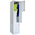 GO STEEL LOCKER 2 STEP DOOR 380 X 455 X 1830MM SILVER GREY