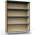 RAPID INFINITY DELUXE BOOKCASE 1200 X 900 X 315MM NATURAL OAK LAMINATE BLACK EDGING