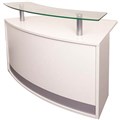 RAPIDLINE MODULAR RECEPTION COUNTER WITH GLASS SHELF 1339 X 872 X 935MM WHITE