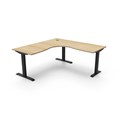 RAPIDLINE BOOST STATIC CORNER WORKSTATION 1800 X 1800MM NATURAL OAK TOP  BLACK FRAME