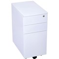 GO STEEL SLIMLINE MOBILE PEDESTAL 3DRAWER LOCKABLE 300 X 472 X 610MM WHITE CHINA