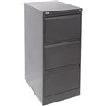 GO STEEL FILING CABINET 3 DRAWERS 460 X 620 X 1016MM BLACK RIPPLE
