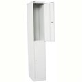 GO STEEL LOCKER 2 DOOR 305 X 455 X 1830MM FLAT PACK SILVER GREY