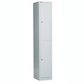 GO STEEL LOCKER 2 DOOR 305 X 455 X 1830MM SILVER GREY