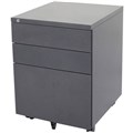 GO STEEL MOBILE PEDESTAL STEEL 3DRAWER LOCKABLE 460 X 472 X 610MM GRAPHITE RIPPLE
