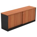 OM SLIDING DOOR CREDENZA 1500 X 450 X 720MM CHERRYCHARCOAL