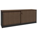 OM PREMIER SLIDING DOOR CREDENZA 1500 X 450 X 720MM REGAL WALNUTCHARCOAL
