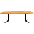OM BOARDROOM TABLE BOAT SHAPED 2400 X 1200MM BEECHBLACK