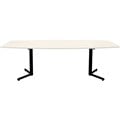 OM BOARDROOM TABLE BOAT SHAPED 2400 X 1200MM WHITEBLACK