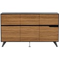 NOVARA CREDENZA 6 DOOR 1825 X 425 X 1250MM ZEBRANO TIMBER VENEER