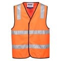 PRIME MOVER MV102 HIVIS VEST HOOK N LOOP CLOSURE REFLECTIVE TAPE