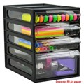 ITALPLAST OFFICE ORGANISER CABINET 4 DRAWER 255D X 165W X 230H MM BLACK