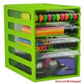 ITALPLAST OFFICE ORGANISER CABINET 4 DRAWER 255D X 165W X 230H MM LIME