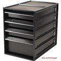 ITALPLAST GREENR RECYCLED OFFICE ORGANISER CABINET 4 DRAWER 255D X 165W X 230H MM BLACK