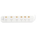 ITALPLAST POWER BOARD 6 OUTLET INDIVIDUAL SWITCHES 1M WHITE