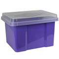 ITALPLAST FILE STORAGE BOX 32 LITRE GRAPECLEAR LID