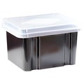 ITALPLAST GREENR RECYCLED FILE STORAGE BOX 32 LITRE BLACKCLEAR LID