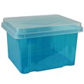 ITALPLAST FILE STORAGE BOX 32 LITRE TINTED BLUECLEAR LID