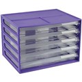 ITALPLAST DOCUMENT CABINET 5 DRAWER 255 X 330 X 230MM A4 GRAPE