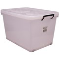 ITALPLAST ROLLER STORAGE BOX WITH LID 90 LITRE CLEAR