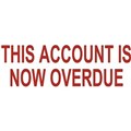 DESKMATE PREINKED MESSAGE STAMP THIS ACCOUNT IS NOW OVERDUE RED