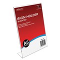 DEFLECTO SIGN HOLDER SLANTED PORTRAIT A5 CLEAR