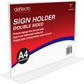 DEFLECTO SIGN HOLDER TSHAPE DOUBLE SIDED LANDSCAPE A4 CLEAR