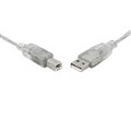 8WARE USB 20 PRINTER CABLE TYPE A TO B MALE TO MALE 2M CLEAR