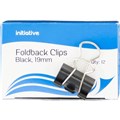 INITIATIVE FOLDBACK CLIP 19MM BLACK PACK 12