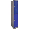 STEELCO ABS PLASTIC LOCKER 2 DOOR 380 X 500 X 1940MM BLUE