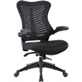 SWIFT CHAIR HIGH MESH BACK FLIP ARMS BLACK