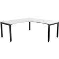 OLG AXIS SINGLE SIDED 90 DEGREE WORKSTATION LEFT HAND RETURN 1800 X 1800 X 750MM BLACK FRAME WHITE TOP