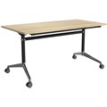OLG MODULUS FLIP TABLE 1500 X 750MM BLACK FRAME NEW OAK TOP
