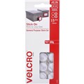 VELCRO BRAND   STICKON HOOK AND LOOP DOTS 16MM WHITE PACK 15