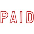 XSTAMPER CXBN 1005 PREINKED MESSAGE STAMP PAID 42 X 13MM RED