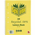 SPIRAX 814 LECTURE BOOK 7MM RULED 7 HOLE PUNCHED 100 RECYCLED SPIRAL BOUND A4 140 PAGE